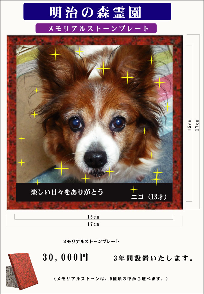 ペットのメモリアルストーンプレート