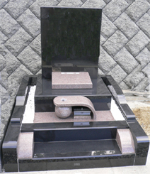 ２㎡　洋碑　インド黒・さくら御影石