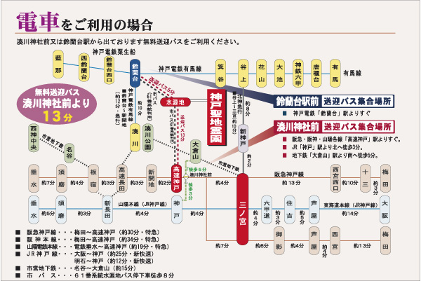 電車でお越しの方