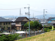 淀川の堤防よりの風景