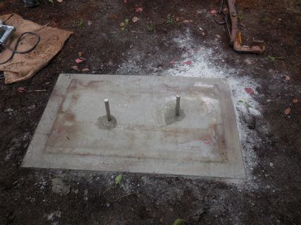 ステンレスの棒を設置